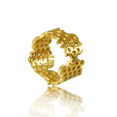 Karolina Bik Jewellery Honeycomb Ring Gold