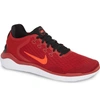 Nike Free Rn 2018 Running Shoe In Gym Red/ Bright Crimson/ Black