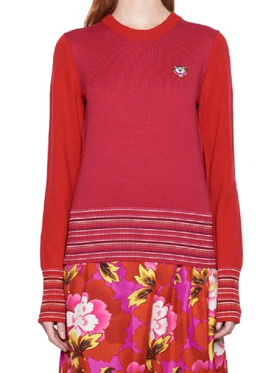 Kenzo Embroidered Tiger Sweatshirt In Medium Red