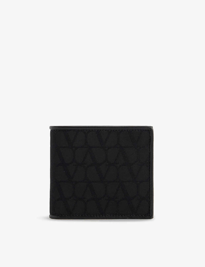 Valentino Garavani Nero Icon Woven Billfold Wallet