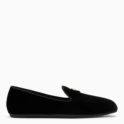 Prada Black Velvet Loafer