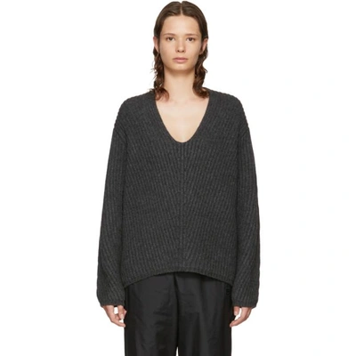 Acne Studios Deep V-neck Sweater Dark Grey