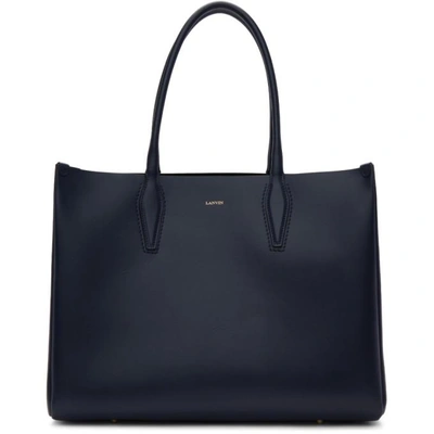 Lanvin Journee Medium Shopper Bag In Midnight Blue