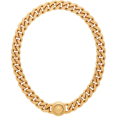 Versace Medusa Chunky Chain Short Necklace In Gold