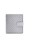 Bottega Veneta - Intrecciato Bi Fold Leather Wallet - Womens - Light Blue