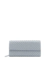 Bottega Veneta - Intrecciato Continental Leather Wallet - Womens - Light Blue