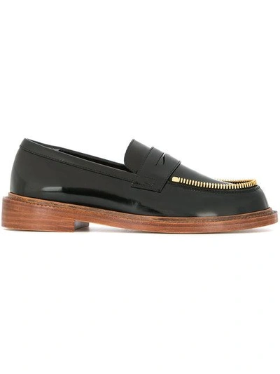 Le Mocassin Zippe Zip Detail Loafers - Black