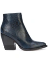 Chloé Snakeskin Effect Ankle Boots - Blue
