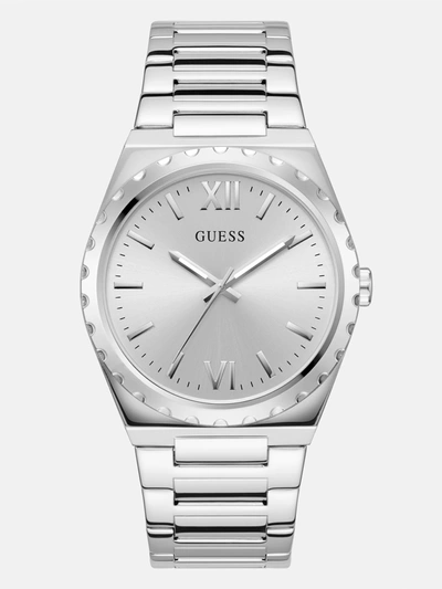 Guess Factory Silver-tone Analog Watch In Multi