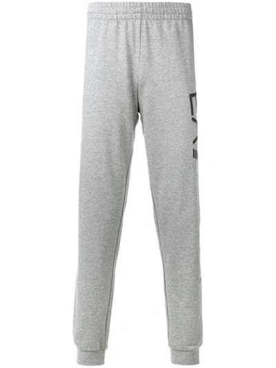 Ea7 Printed Logo Track Pants In Grey