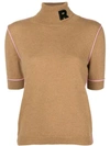 Rochas Cashmere Turtleneck Top In Camel