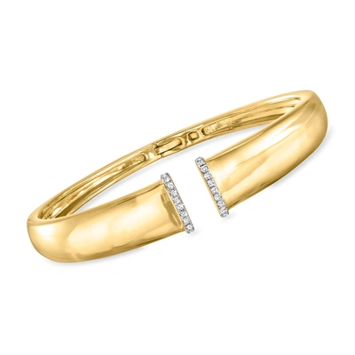 Ross-simons Diamond-edge Cuff Bracelet In 18kt Gold Over Sterling In Multi