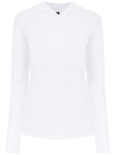 Lygia & Nanny Long-sleeved Hooded T-shirt In White
