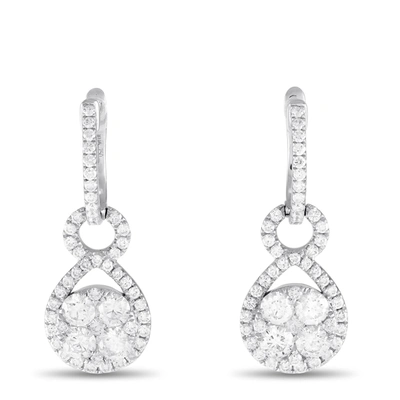 Non Branded Lb Exclusive 18k White Gold 2.55ct Diamond Drop Earrings Aer-7973