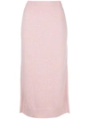 Pringle Of Scotland Knitted Midi Skirt In Pink