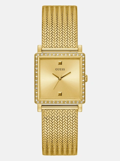 Guess Factory Gold-tone Square Analog Watch In Multi