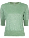 H Beauty & Youth H Beauty&youth Three-quarter Sleeves Knitted Blouse - Green