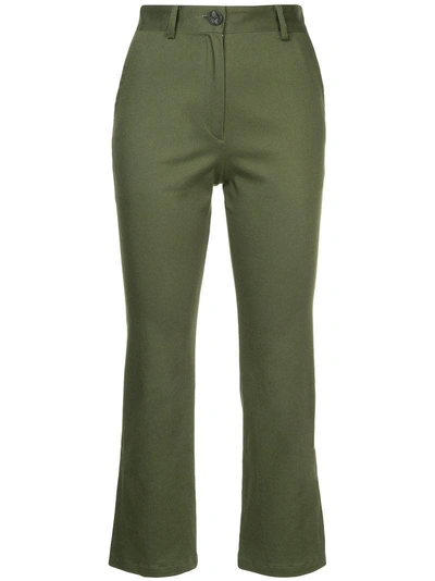 H Beauty & Youth H Beauty&youth Bootcut Cropped Trousers - Green