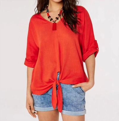 Apricot Batwing Top In Orange