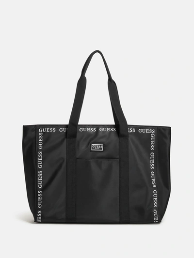 Guess Factory Classic Logo Tote In Black