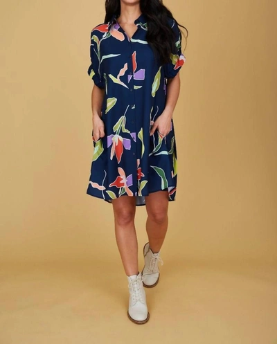 Crosby By Mollie Burch Callaway Dress In Blue Lily In Multi