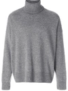 Ami Alexandre Mattiussi Oversize Turtle Neck Sweater In Grey