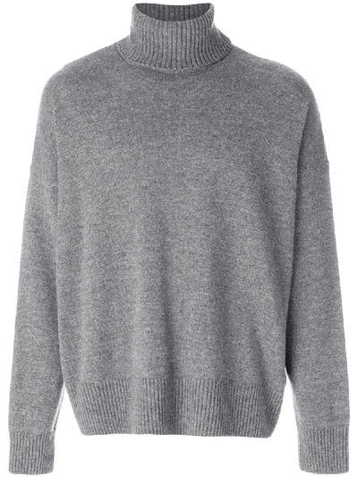 Ami Alexandre Mattiussi Oversize Turtle Neck Sweater In Grey