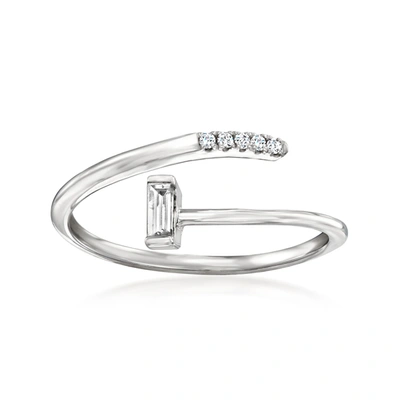 Rs Pure By Ross-simons Diamond Bypass Ring In Sterling Silver In White