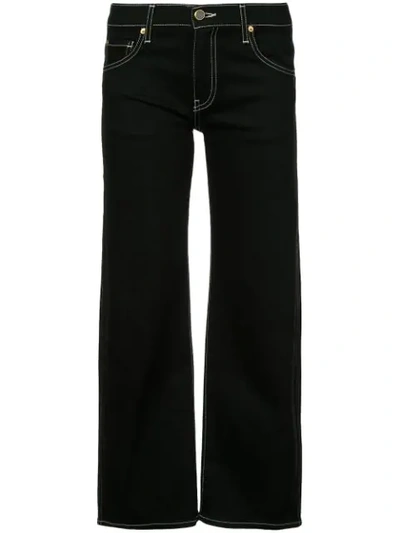 Khaite Flared Cropped Jeans - Black