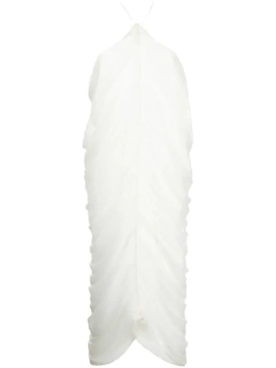 Tiko Paksa Halterneck Draped Midi Dress - White