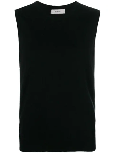 Pringle Of Scotland Sleeveless Fitted Jumper In Black