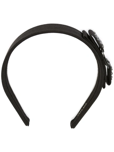 Ferragamo Embellished Bow Headband In Black