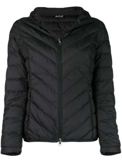 Ea7 Basic Zipped Puffer Jacket In Black