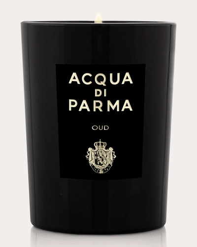 Acqua Di Parma Oud Candle Leather/cotton In Black