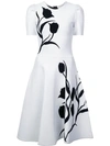 Carolina Herrera Tulip Intarsia Knit Dress - White