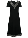 Goat Glam Embellished Neckline Dress - Black