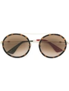 Gucci Round Sunglasses In Brown