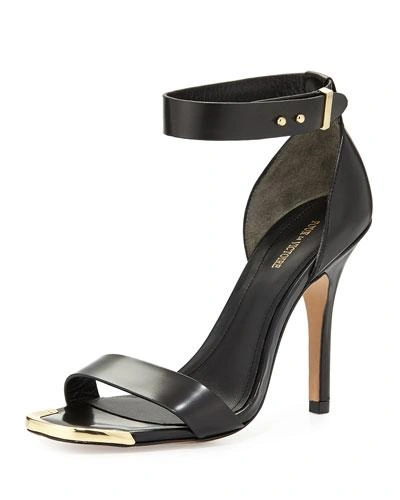 Pour La Victoire Yaya Leather Ankle-wrap Sandal, Black | ModeSens