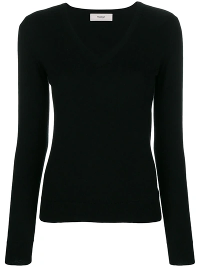 Pringle Of Scotland V-neck Fitted Sweater In Black
