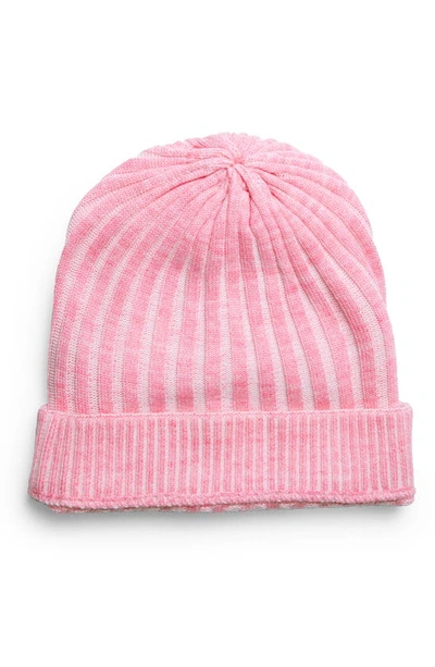 Saachi Slouchy Rib Knit Beanie In Pink