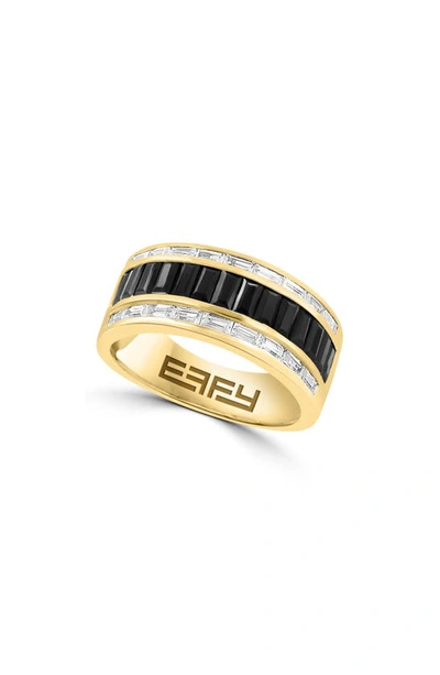 Effy 14k Gold Plated Sterling Silver Black Spinel & Zircon Ring