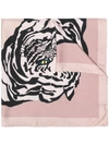 Valentino Tiger Print Scarf In Pink