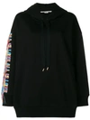 Stella Mccartney Rainbow Embellished Hoodies In Black