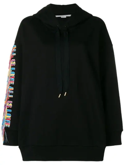 Stella Mccartney Rainbow Embellished Hoodies In Black