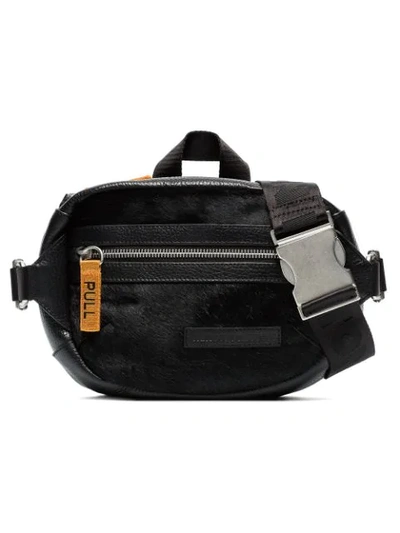 Heron Preston Black Ponyskin Leather Belt Bag