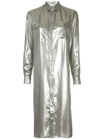 Polo Ralph Lauren Ralph Lauren Collection Straight Metallic Shirt Dress |  ModeSens
