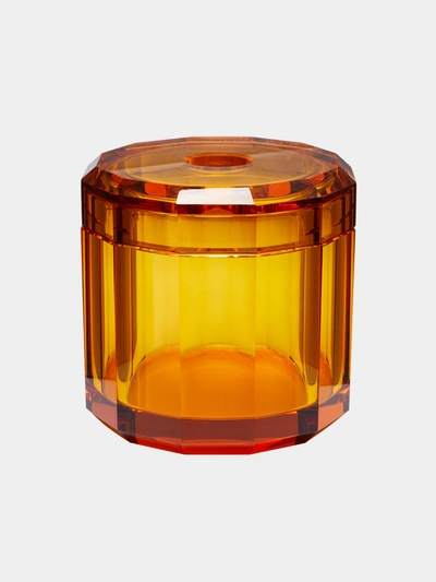 Decor Walther Cut Crystal Tissue Box In Orange