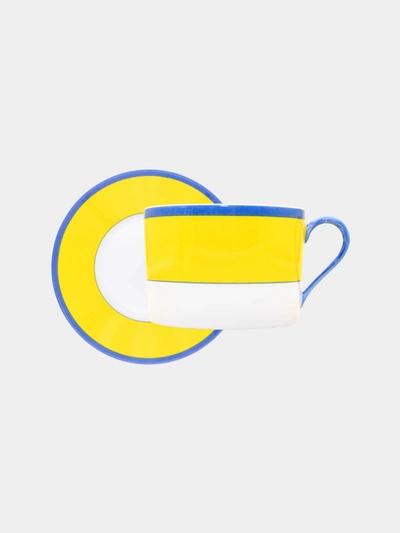 Robert Haviland & C Parlon Monet Porcelain Teacup And Saucer In Yellow