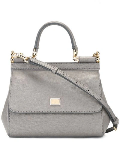 Dolce & Gabbana Small 'sicily' Tote In Grey