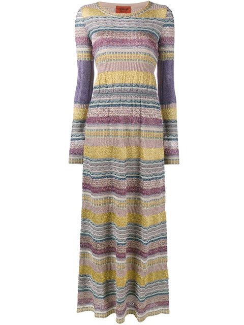 Missoni Striped Metallic Crochet-knit Maxi Dress In Multicoloured ...